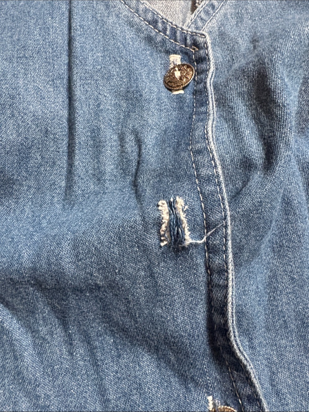 Y2K Stephanie K by Koret Dark Blue Denim Button-Front Midi Dress - Picture 4 of 15